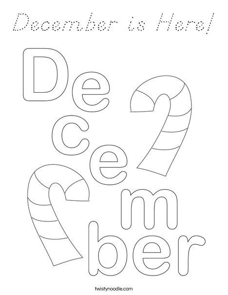 December is Here! Coloring Page