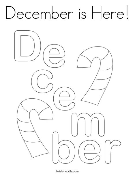 December is Here! Coloring Page