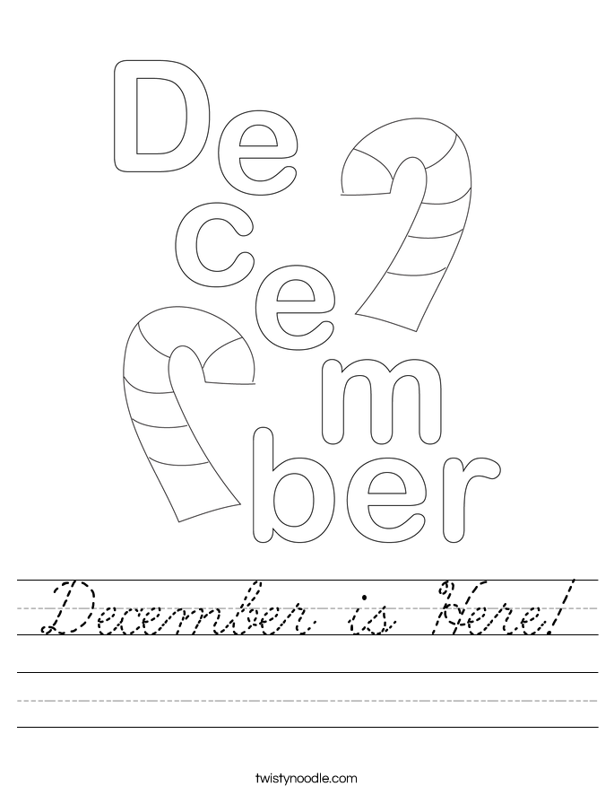 December is Here! Worksheet