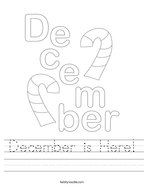 December is Here Handwriting Sheet