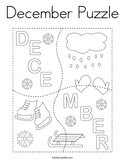 December Puzzle Coloring Page