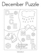 December Puzzle Coloring Page