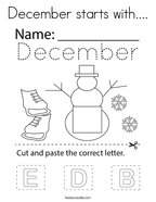 December starts with Coloring Page