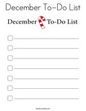 December To-Do List Coloring Page
