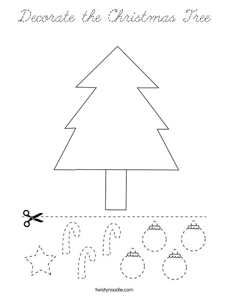 Decorate the Christmas Tree Coloring Page