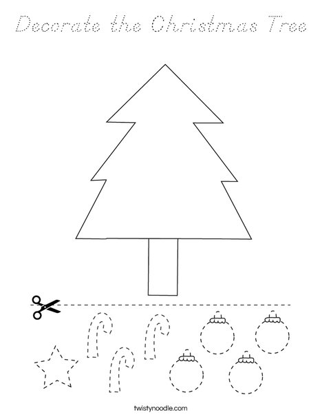Decorate the Christmas Tree Coloring Page