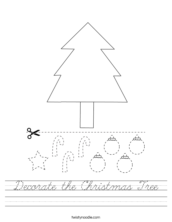 Decorate the Christmas Tree Worksheet