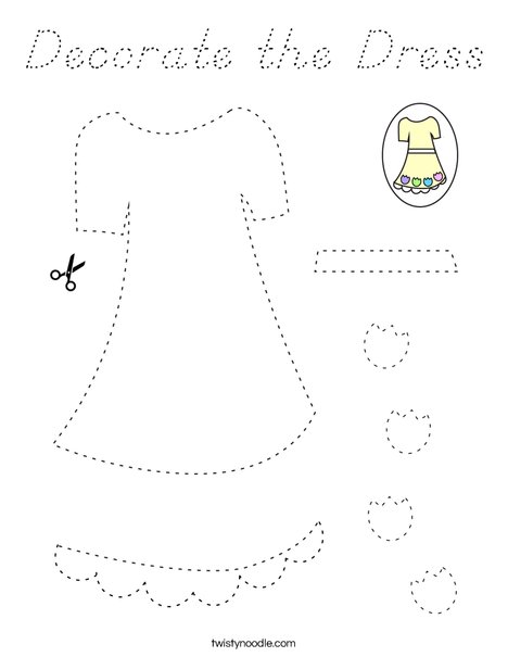 Decorate the Dress Coloring Page