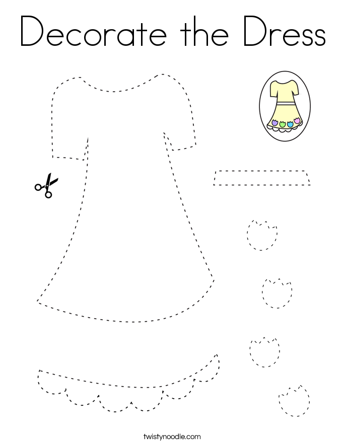 Decorate the Dress Coloring Page