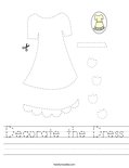 Decorate the Dress Worksheet