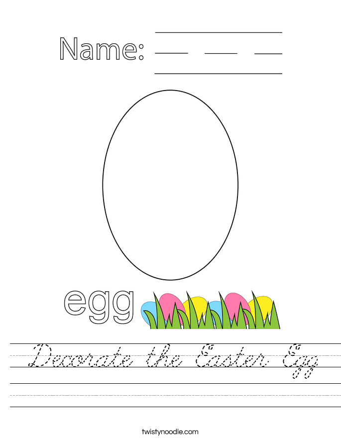 Decorate the Easter Egg Worksheet