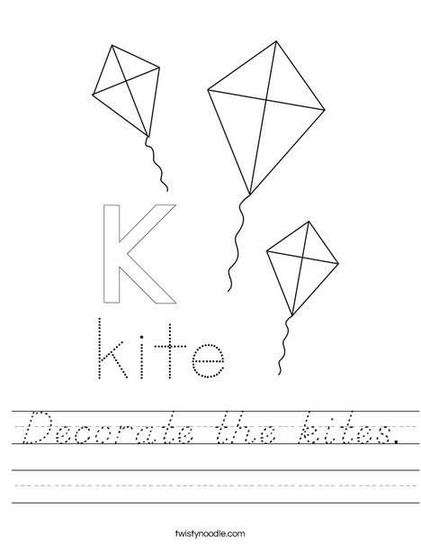 Decorate the kites. Worksheet