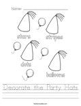 Decorate the Party Hats Worksheet
