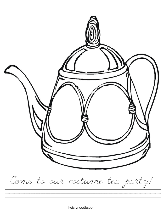 Come to our costume tea party! Worksheet