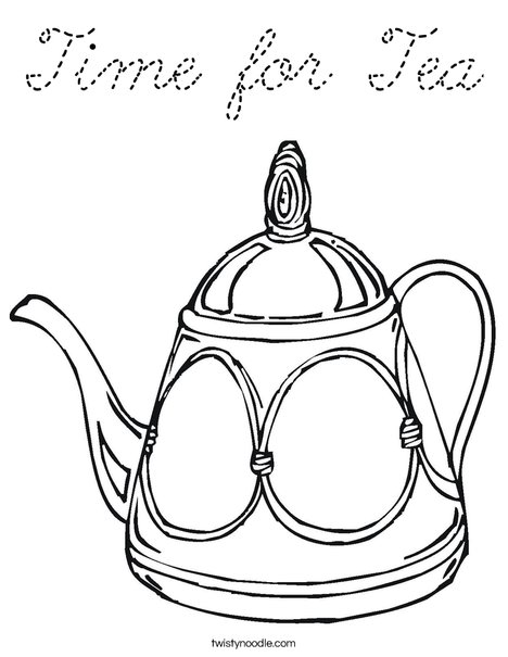 Decorative Teapot Coloring Page