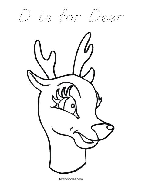 Deer Head Coloring Page