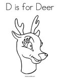 D is for Deer Coloring Page