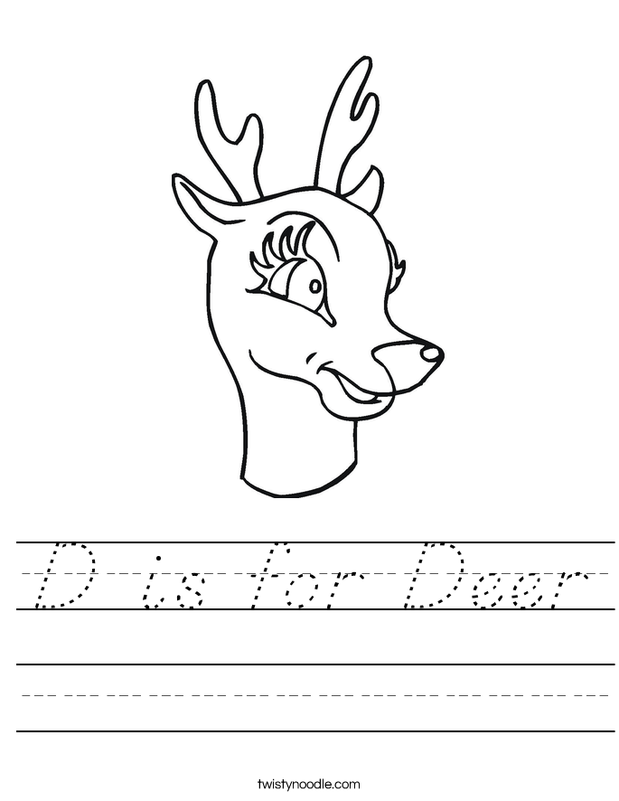 D is for Deer Worksheet