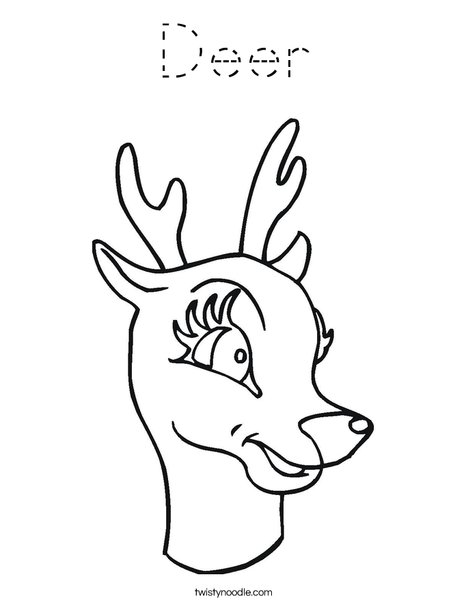 Deer Head Coloring Page