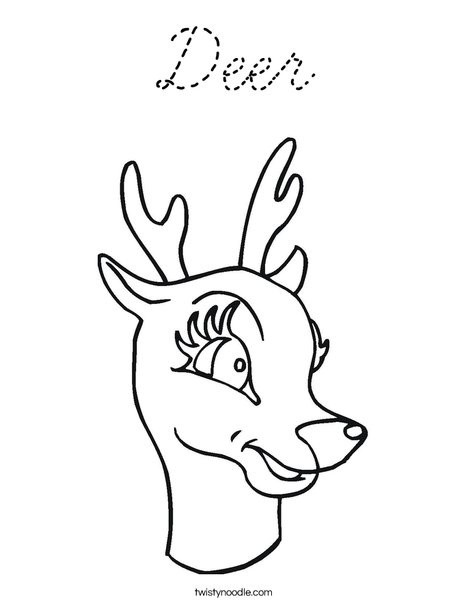 Deer Head Coloring Page