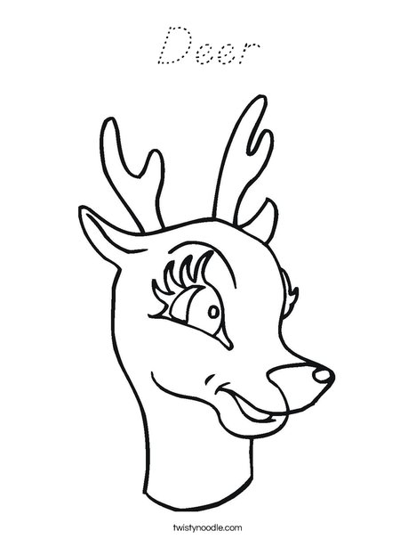 Deer Head Coloring Page