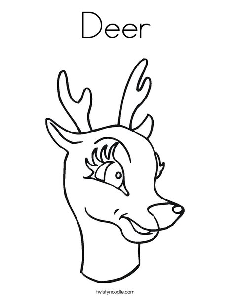 Deer Head Coloring Page