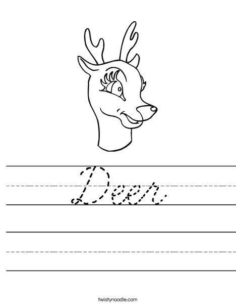 Deer Head Worksheet