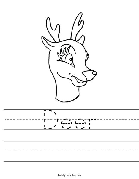 Deer Head Worksheet