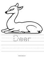Deer Handwriting Sheet