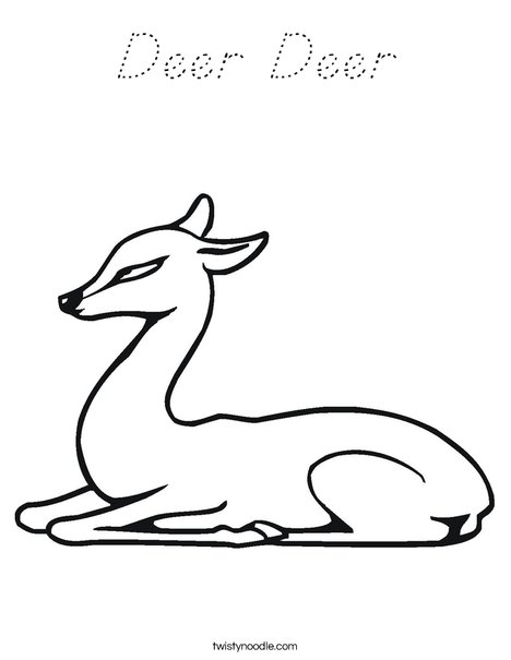 Deer Sitting Coloring Page
