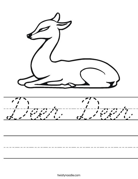 Deer Sitting Worksheet