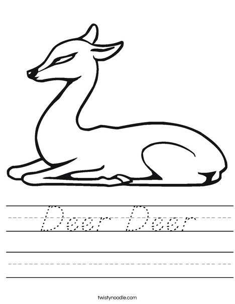 Deer Sitting Worksheet