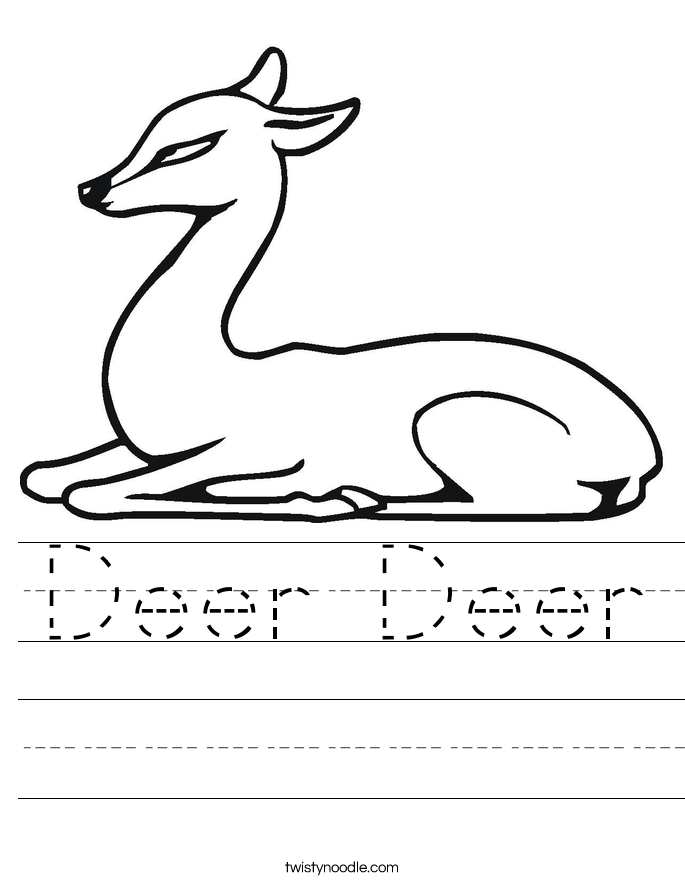 Deer Deer Worksheet