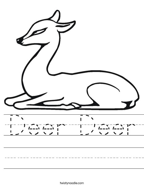 Deer Sitting Worksheet