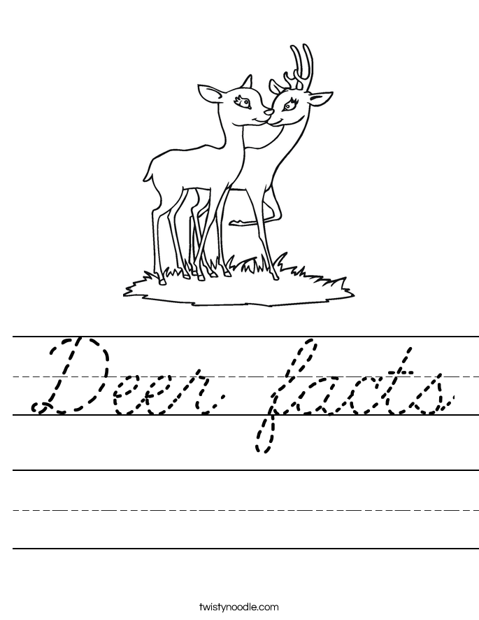 Deer facts Worksheet