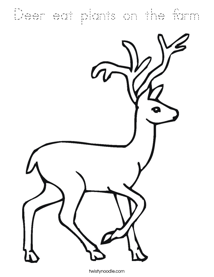 Deer eat plants on the farm Coloring Page
