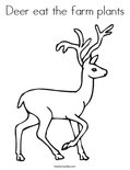 Deer eat the farm plants Coloring Page