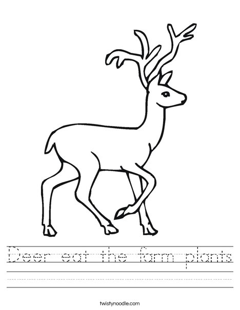 Deer eat the farm plants Worksheet - Twisty Noodle