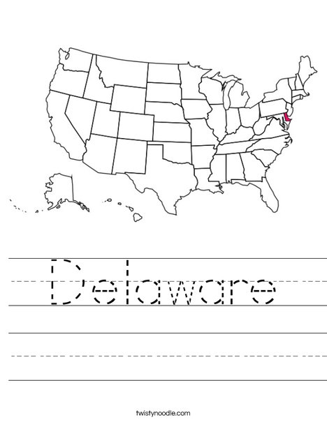Delaware Worksheet - Twisty Noodle