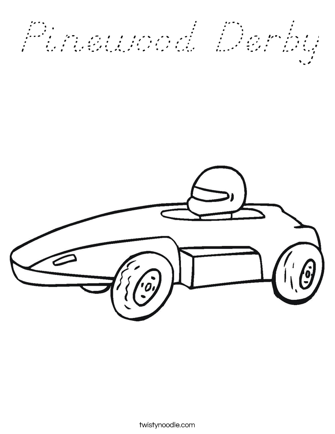 Pinewood Derby Coloring Page