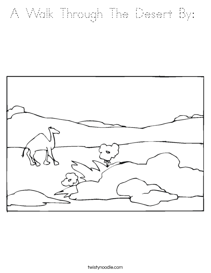 A Walk Through The Desert By:  Coloring Page