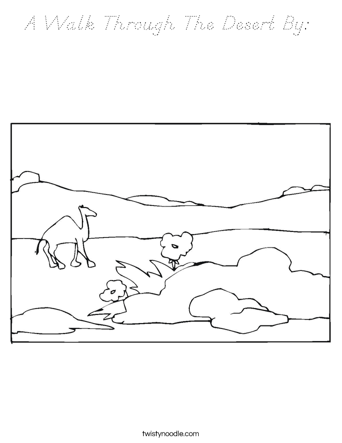 A Walk Through The Desert By:  Coloring Page