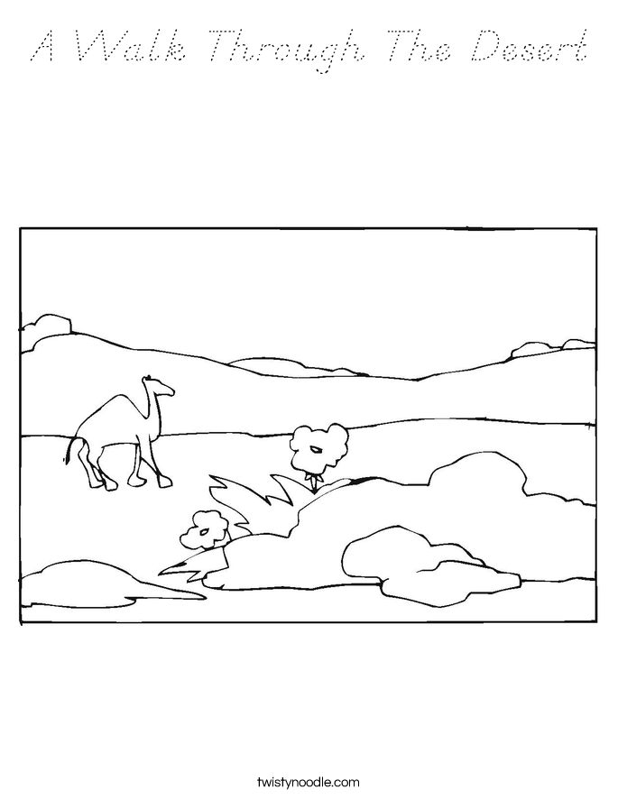 A Walk Through The Desert Coloring Page