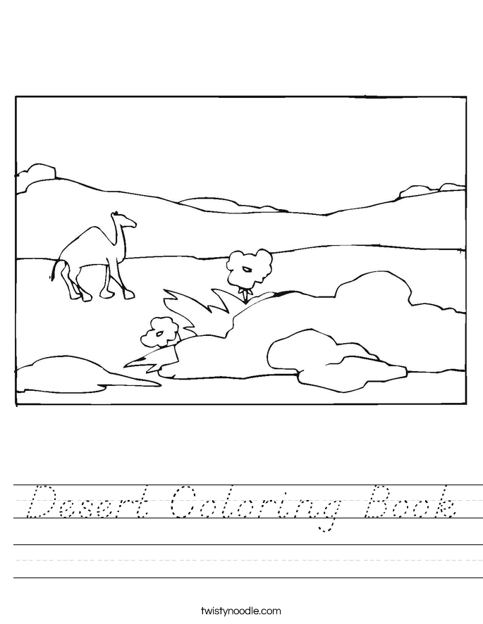 Desert Coloring Book Worksheet