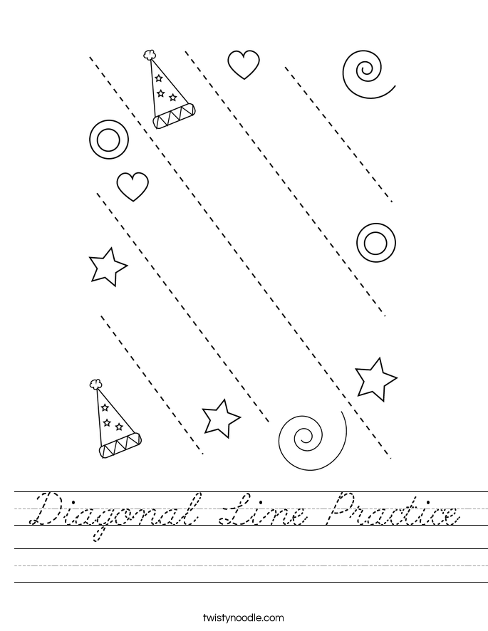 Diagonal Line Practice Worksheet