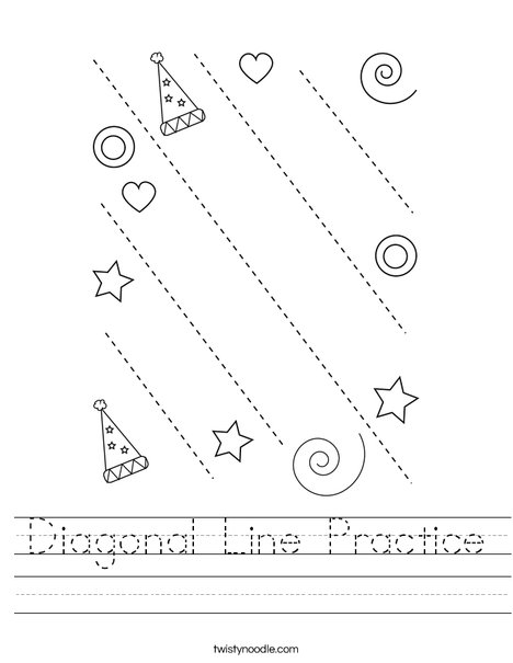 Diagonal Line Practice Worksheet