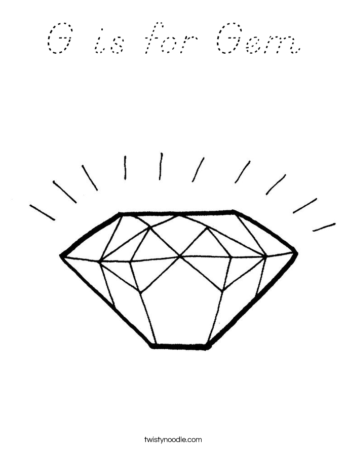 G is for Gem Coloring Page