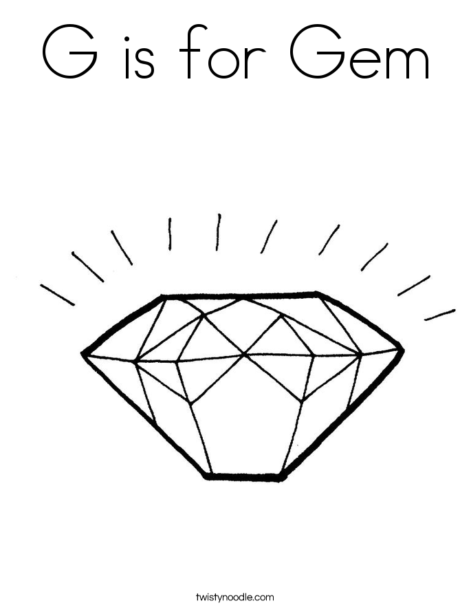 G is for Gem Coloring Page