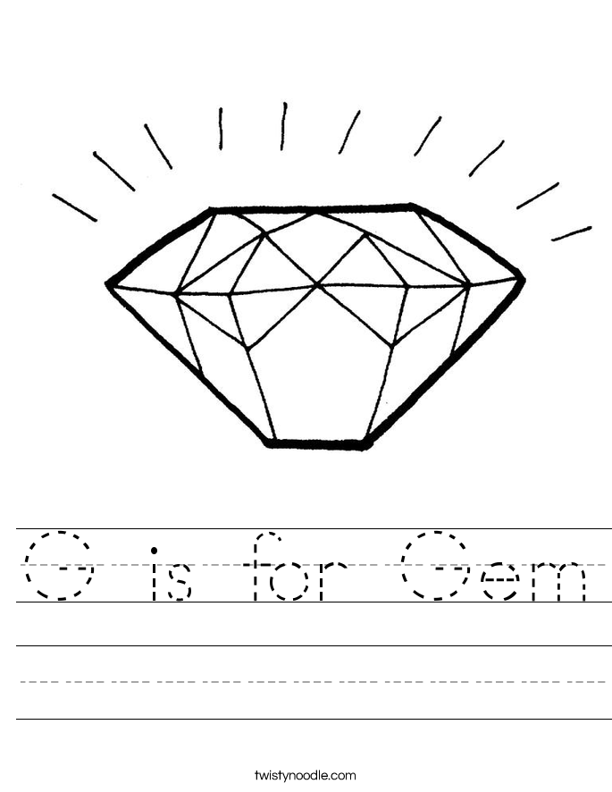 G is for Gem Worksheet