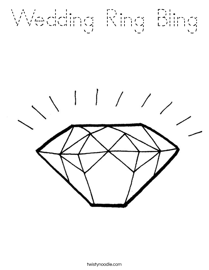 Wedding Ring Bling Coloring Page